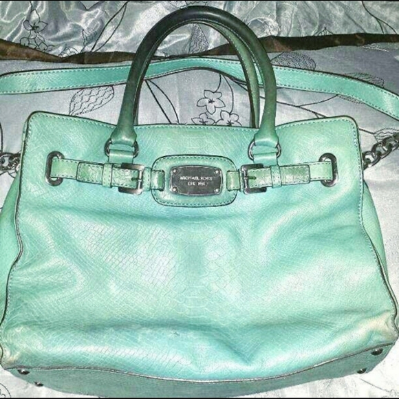 Michael Kors Aquamarine Leather Bag Purse Handbag - Picture 2 of 10